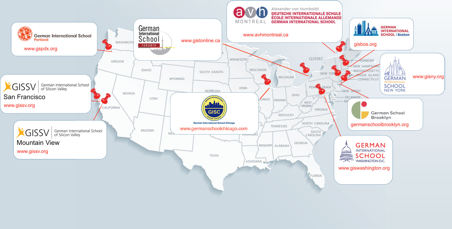 Schools in North America Map